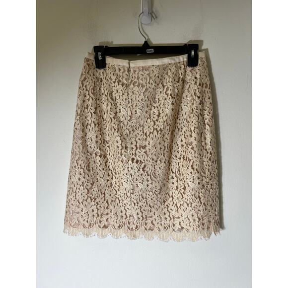 Maggy London Cream Silk Jacket and Lace Skirt Suit Sz 10 - Picture 7 of 8